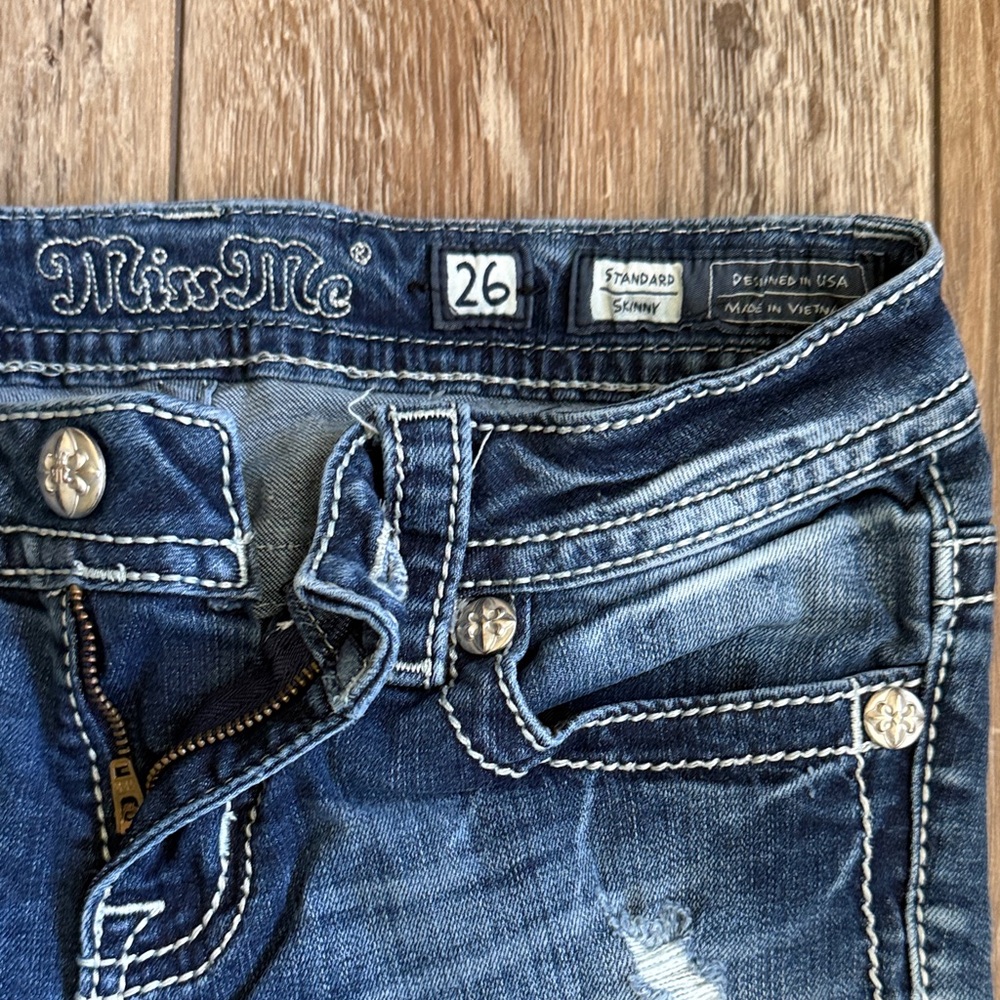 Miss Me Distressed Denim Skinny Jeans - Picture 3 of 4